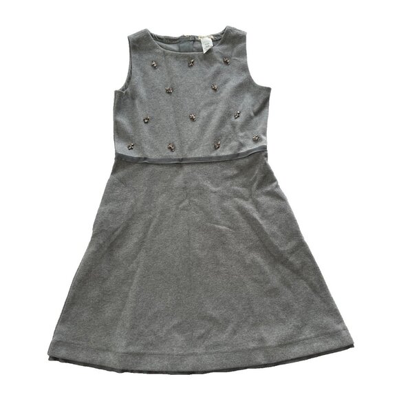 Crewcuts Girl's Size 12 Grey Sleeveless Dress with Crystal Embellishments - Picture 1 of 5
